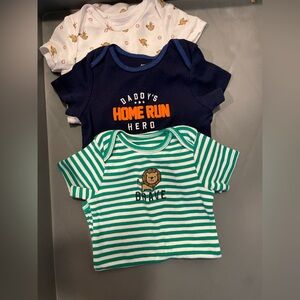 Just one U Carter’s boys 18 month 3 one pieces baseball theme new without tags